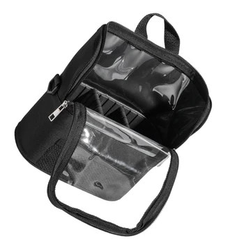 Съемная черная косметичка с внутренним лотком, сумка для хранения кистей на поясе по диагонали через одно плечо, многофункциональная сумка