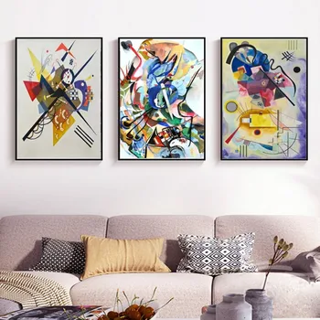 Винтажные картины Василия Кандинского с абстрактной печатью, плакаты и настенные художественные картины для домашнего декора гостиной