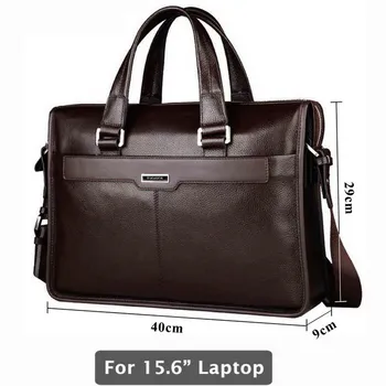 Кожаный портфель, компьютер 15,6 дюймов, Мужская сумка 15,6 дюймов, Сумка для ноутбука из натуральной кожи для ноутбука