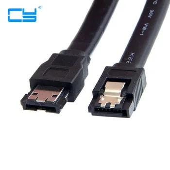 Черный экранированный кабель для подключения внешнего жесткого диска от eSATA II до SATA 7-p со скоростью 3 Гбит/с 0,5 м 1 М 3 фута