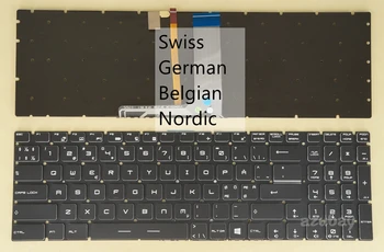 Швейцарская Немецкая Бельгийская клавиатура Nordic SD NW Для MSI GT72 2PC 2PE 2QD 2QE 6QD 6QE, GT72S 6QD 6QE 6QF Dominator/Pro, с RGB подсветкой