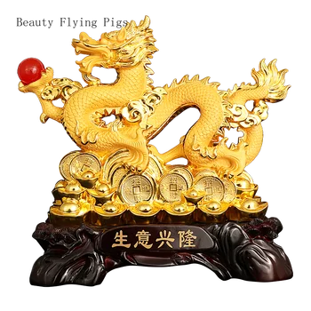 Новый китайский стиль, украшения из смолы с зодиакальным драконом, домашний декор, открытие офисного стола, подарки для рукоделия, животное по фен-шуй