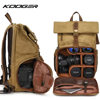 Водонепроницаемая сумка для зеркальной фотокамеры KOOGER с боковым доступом, рюкзак для фотосъемки, рюкзаки на колесиках с отделением для ноутбука, держатель для штатива