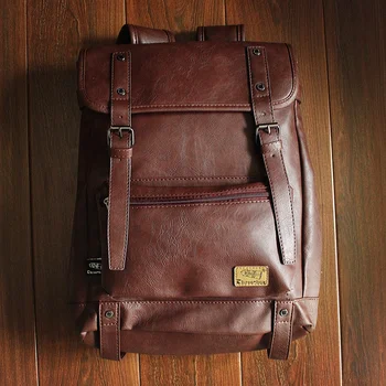 Винтажный Новый мужской рюкзак, многофункциональные дорожные школьные сумки большой емкости для подростка, мужская сумка для ноутбука из искусственной кожи