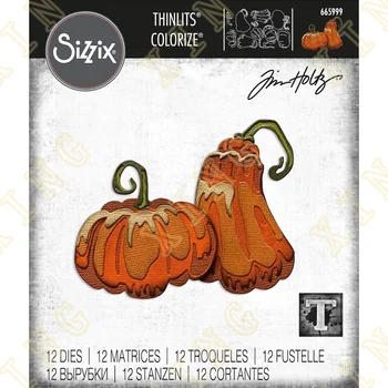 Halloween Pumpkin Duo Colorize Thinlits Трафарет для резки металла для тиснения альбомов для скрапбукинга 