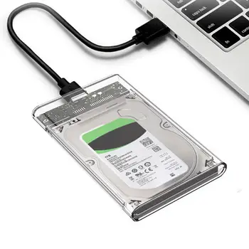Корпус жесткого диска 2,5-дюймовый USB 3.0 Внешний корпус жесткого диска USB 3.0 без инструментов Прозрачные диски емкостью 2 ТБ 7 мм / 9,5 мм Внешние