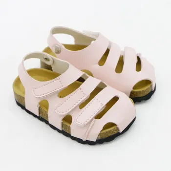 Сандалии для девочек, повседневная обувь с регулируемой плоской подошвой, римские дети для малышей