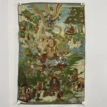 Бесплатная Доставка Китай Искусная Шелковая Вышивка Удачи “Бодхисаттва Будда” Геомантическая Картина Тханка, Настенное Украшение Для Дома#58