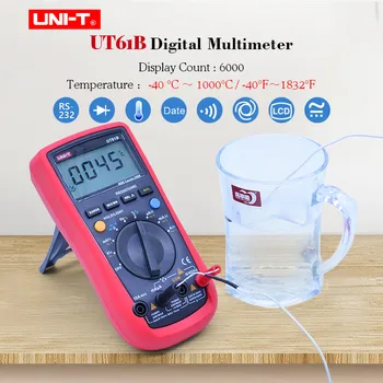 UNI-T UT61B Цифровой мультиметр Постоянного тока Переменного тока вольт-Амперметр Ом Сопротивление Емкость Диод Тестер Температуры/Автоматическое сохранение диапазона Данных