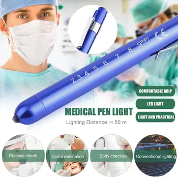 Алюминиевый медицинский хирургический фонарик-ручка, клинический фонарик-ручка для врачей, фонарик со шкалой, первая помощь, осмотр полости рта /ушей