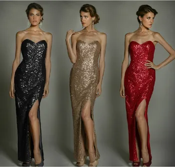 abiye простое вечернее платье с открытыми ножками, модное сексуальное вечернее платье с пайетками цвета шампанского, красное, черное, с пайетками, дешевые Платья подружек невесты