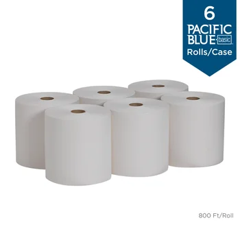 Рулон бумажных полотенец Georgia Pacific Professional Blue Basic из переработанной бумаги, 26601, 800 футов в рулоне, количество бумажных полотенец 6 шт.