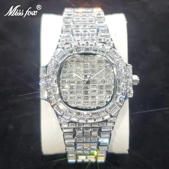 Высококачественные мужские часы с бриллиантами, роскошные кварцевые наручные часы Iced Out, лидирующий бренд, оригинальный дизайн, стальные водонепроницаемые часы, горячая распродажа