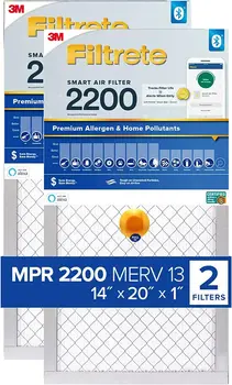 Интеллектуальный воздушный фильтр, MPR 2200 MERV 13, 1-дюймовый Воздушный фильтр Премиум-класса для аллергенов и бытовых загрязняющих веществ для кондиционера и печи, 2 фильтра