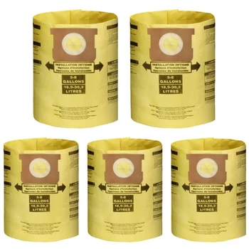 5 Упаковок Вакуумных пылевых фильтровальных мешков для 5-8-галлоновых Магазинных пылесосов переменного тока для влажной сушки, 90661 906-61 9066100 90671 9067100 и т. Д