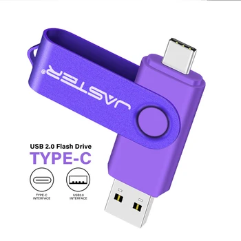 JASTER Фиолетовые USB Флэш-накопители 128 ГБ С Бесплатным Пользовательским Логотипом USB Stick 2,0 64 ГБ 32 ГБ 16 ГБ 8 ГБ Вращающийся флеш-накопитель 4 ГБ Креативный Подарок