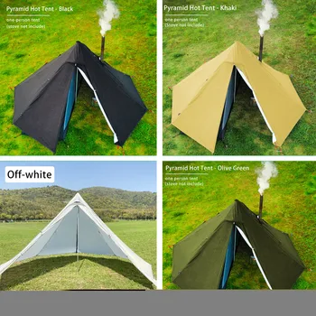 Тактическая палатка TP Пирамидальная Палатка Fly с Дымоходным отверстием Палатка-Вигвам для кемпинга Tipi Для Взрослых На открытом Воздухе Водонепроницаемая Зимняя палатка-печка на 1 человека