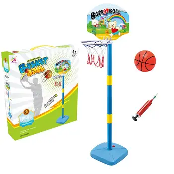 Набор подставок для детского баскетбольного кольца, игровой реквизит, Простое Интерактивное Безопасное Кольцо с регулируемой Высотой, Сетчатая доска, Баскетбольные мячи, игрушки