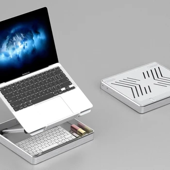 Алюминиевая Регулируемая Подставка для ноутбука Macbook, ПК, поддержка планшета iPad, Подставка для ноутбука, Охлаждающий вентилятор, Подставка для ноутбука, Подставка для держателя ноутбука