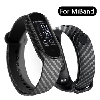 Ремешок из углеродного волокна для Miband 7 6 5 4 3, модный сменный браслет для умных часов Xiaomi Mi Band 7, ремешок для часов
