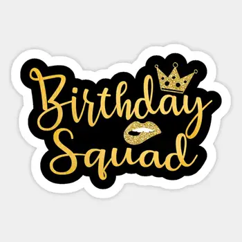 Наклейка с надписью Birthday Squad для ноутбука, Декора Спальни, Автомобиля, Милого мультяшного Искусства, Модного общественного Чемодана
