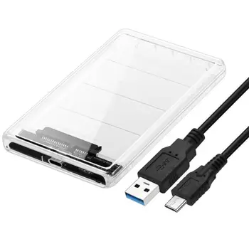 2,5-дюймовый корпус для жесткого диска Type-C на SATA USB 3.1 Gen 2 HDD SSD Мобильный корпус Box 2 ТБ 10 Гбит/с USB3.1 Прозрачный корпус
