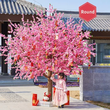Имитация искусственного персикового дерева, вишневое дерево, сад на открытом воздухе, Большое Желающее персиковое дерево, Рождественское украшение свадебного центра