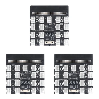 3X Breakout Board 17 Портов 6Pin светодиодный Дисплей Модуль Питания Серверная карта Адаптер Для HP 1200 Вт 750 Вт Блок питания GPU Miner Mining BTC