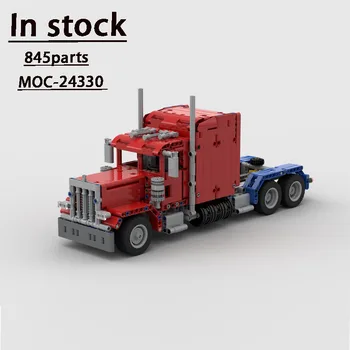 MOC-24330 4x6 379 Головка грузовика в сборе Строительный БлокмОдель 845 Деталей, подходящих для всех видов тележек, детских подарков на день рождения