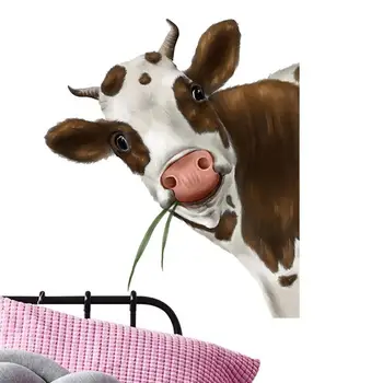 Наклейка На Окно Коровы Реалистичные Наклейки С Принтом Выглядывающей Коровы Интересные Забавные Наклейки На Стену С Принтом Выглядывающей Коровы Наклейки На стены Коровы Наклейки На Окна Цепляются