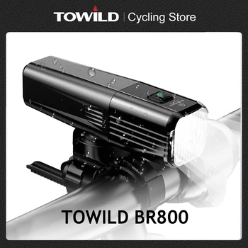 Велосипедный фонарь TOWILD BR800 с задним фонарем USB Перезаряжаемый светодиодный MTB Передний фонарь, Фара, Алюминиевый Фонарик, Велосипедный фонарь