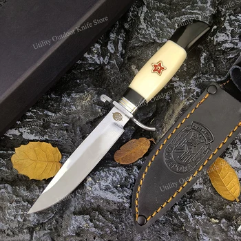 Русский тактический нож с фиксированным лезвием, многофункциональный карманный нож для охоты, выживания EDC 440C, инструменты для самообороны с ножнами