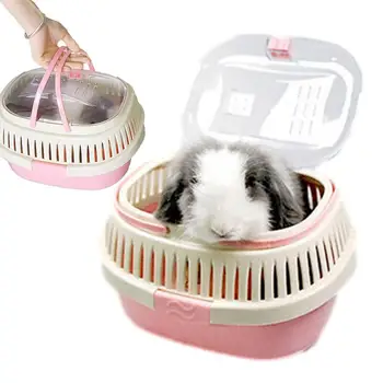 Клетка для переноски домашних животных, дышащая миска для еды, Подвесная коробка для переноски, Переносной вольер, кроличья противоскользящая удобная сумка для переноски домашних животных