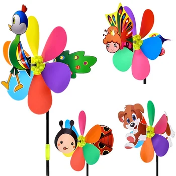 1 шт., трехмерная ветряная мельница в виде пчелы в стиле девяти животных, мультяшные детские игрушки, садовая Ветряная вертушка, декор для двора