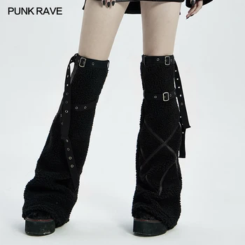 Женские Брюки в стиле панк-рейв, модные леопардовые тканые кашемировые Регулируемые зимние теплые комплекты для ног, женские аксессуары, черный и красный