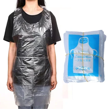50/100 шт. Одноразовые пластиковые Фартуки Eco Flat Pack для Защиты Тела Прозрачные Халаты