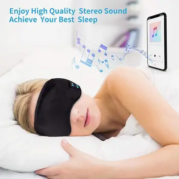 Наушники для сна Bluetooth Маска для глаз, Моющаяся маска для сна 3D Беспроводные наушники Маски для глаз для мужчин, женщин, Спорт на открытом воздухе, Путешествия