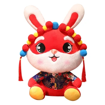 Плюшевый кролик, мягкие игрушки в виде животных, Китайский Новый Год, Зодиакальные животные, талисманы, подарки, Прямая поставка