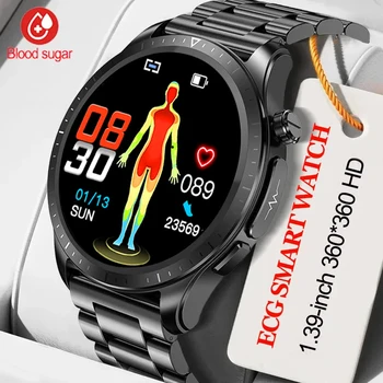 Новые Смарт-Часы для Здоровья ECG + PPG, Мужские Умные Часы для измерения уровня сахара В крови, Сердечного ритма, Артериального Давления, Фитнес-Трекер, Водонепроницаемые Умные Часы Для Android ios