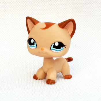 LPS CAT В ПРОДАЖЕ оригинальный Littlest pet shop Bobble head toys standing #1024 светло-коричневый короткошерстный кот, милое животное, котенок для детей