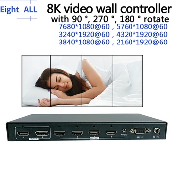8K TV Видеостена Контроллер 2x2 1X4 1X3 3X14K Мультиэкранный процессор с поворотом на 90 ° 270 ° 7680x1080 5760x1080 4320*1920