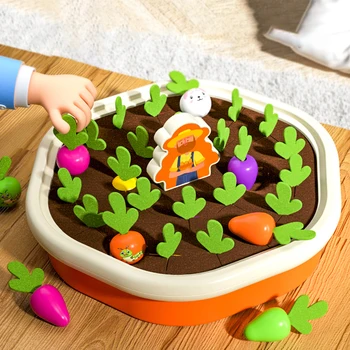 Красочные кубики в форме игрушек Монтессори для ребенка 1 года, набор морковок, детская игра-головоломка, развивающая игрушка для детей, детский подарок