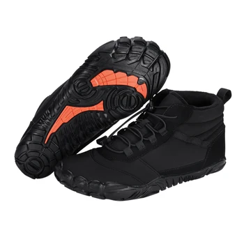 Зимние теплые кроссовки для бега трусцой, женские мужские резиновые кроссовки для бега босиком, водонепроницаемые нескользящие дышащие ботинки для прогулок на открытом воздухе