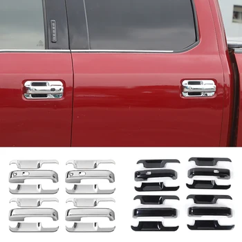 NHAUTP 1 комплект Высококачественных Наклеек для украшения автомобиля из ABS для Ford F150 2015-2020 Дверная ручка, накладка Чаши, Хром, черный, Красный