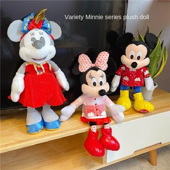 42 см Новая Плюшевая игрушка Disney, Фигурка Микки Мауса, Микки и Минни, Мягкие Плюшевые Куклы, Детская Мультяшная Милая Игрушка, Подарок На День Рождения