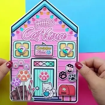 Производство тихой книжной игры World Girl and Cat Meow's Cabin