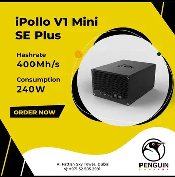 Купите 2 получите 1 бесплатный IPollo V1 Mini Se Plus 400MH/s 240 Вт 6G Wi-Fi И т.д. Майнер