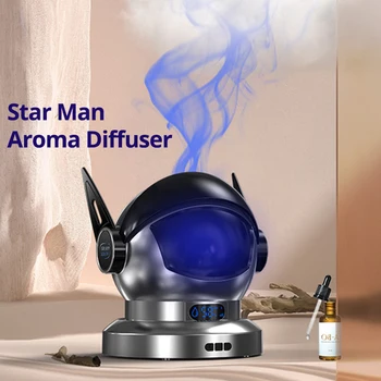 Ароматический диффузор в форме Космонавта, Освежитель воздуха для домашнего офиса, 7-цветный Атмосферный светильник, светодиодный дисплей, Увлажнитель воздуха