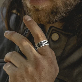 Мужское кольцо, кольцо с цепочкой Ancho, Ювелирные изделия из нержавеющей стали, мужские украшения
