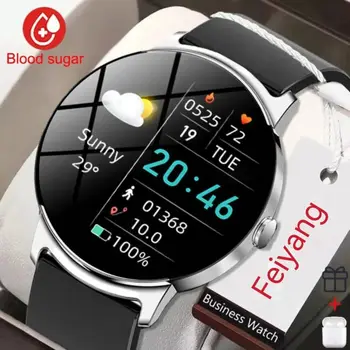 Смарт-часы для измерения уровня сахара в крови, Мужские Часы для измерения артериального давления, кислорода в крови, температуры тела, частоты сердечных сокращений, 24-часовые часы для мониторинга состояния NFC
